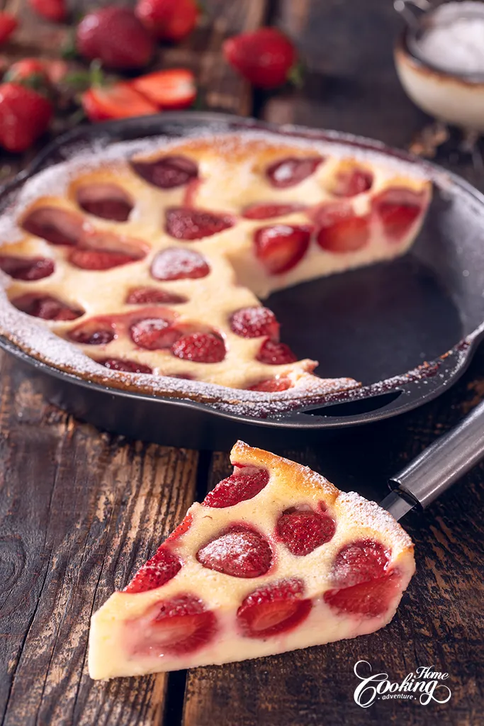 Strawberry Yogurt Clafoutis with section