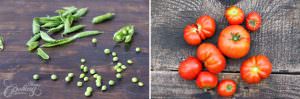 organic peas and tomatoes