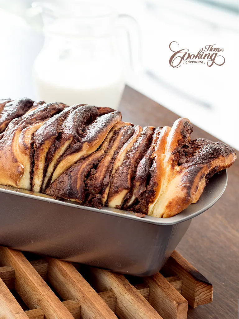 Nutella Pull Apart Bread - in the pan