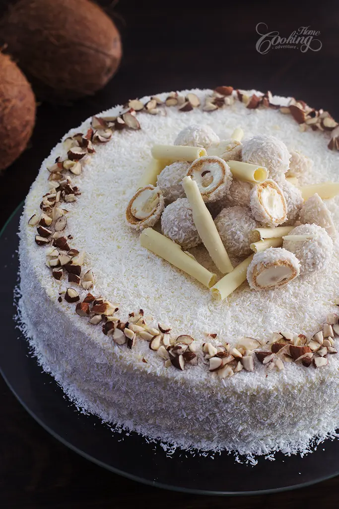 Almond Coconut Cake - Raffaello cake verticalimage