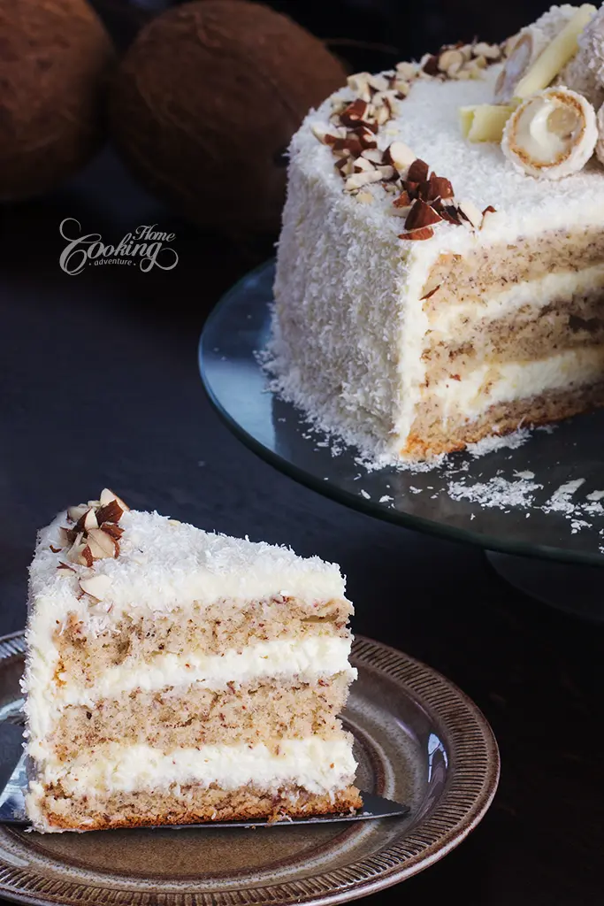 Almond Coconut Cake - Raffaello cake vertical 2