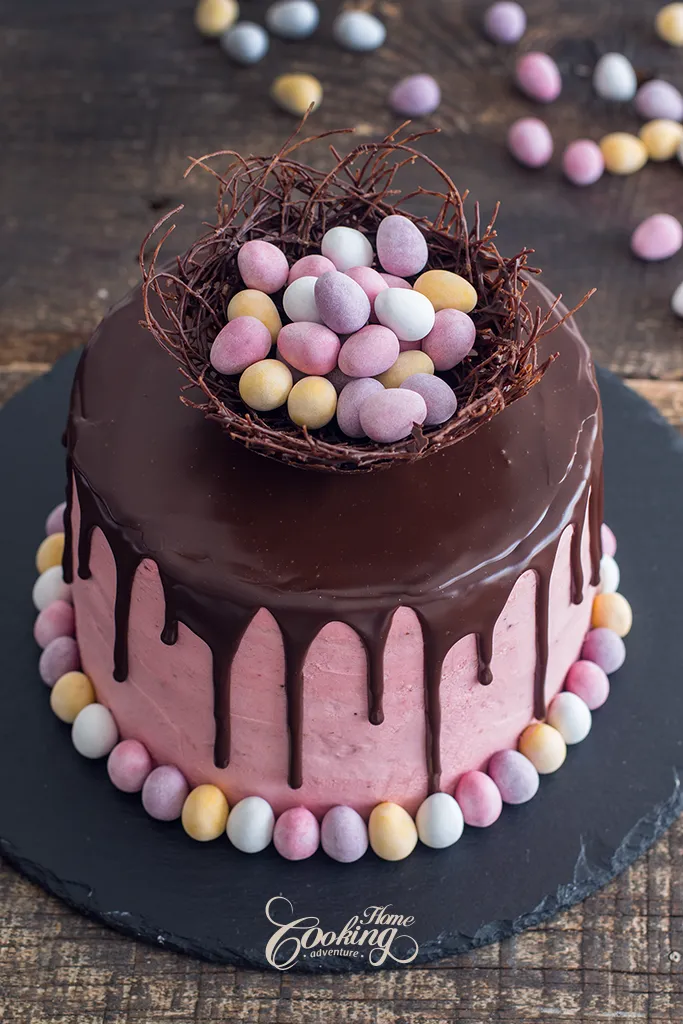 Strawberry Easter Cake Vertical Image