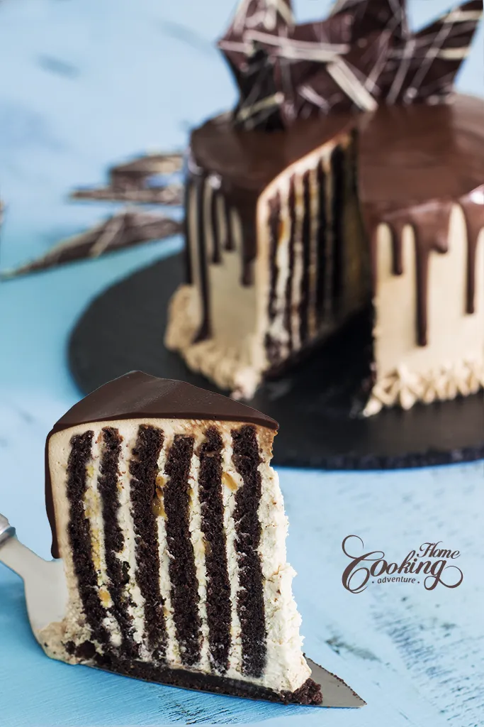 Chocolate Vertical Layer Cake Slice 