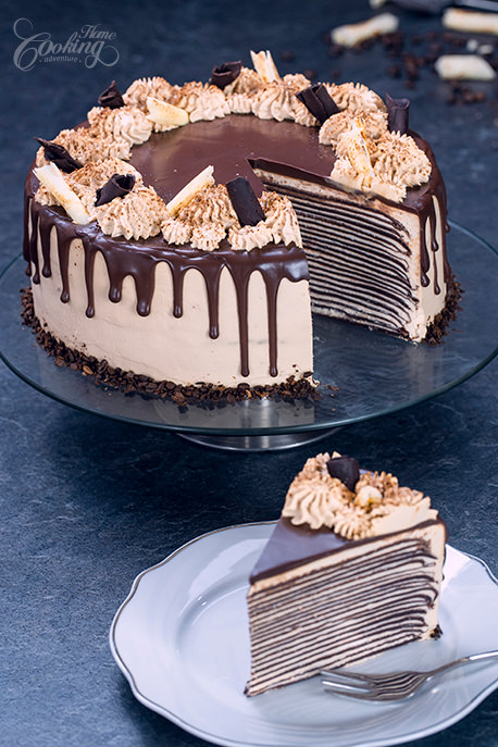 Chocolate Mocha Crepe Cake Slice