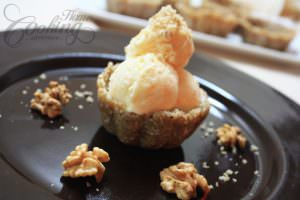 mini walnut tarts with homemade ice cream