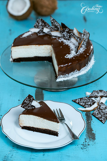 Bounty Mousse Cake - Chocolate Coconut Mousse Cake Slice