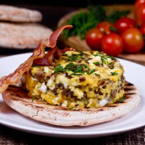 scrambled eggs with sunflower seeds