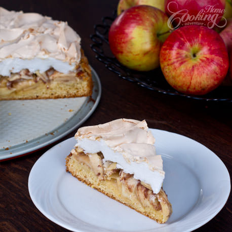 Apple Meringue Cake - Easy Fruit Cake with Meringue Topping