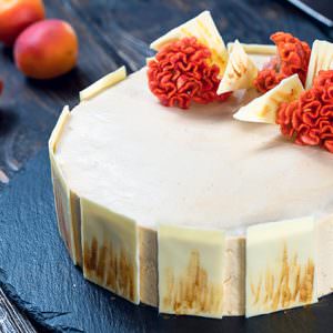 Apricot and Caramelized White Chocolate Mousse Cake