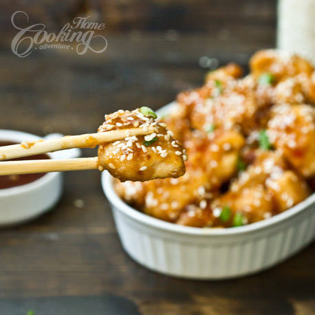 Honey Sesame Chicken closeup