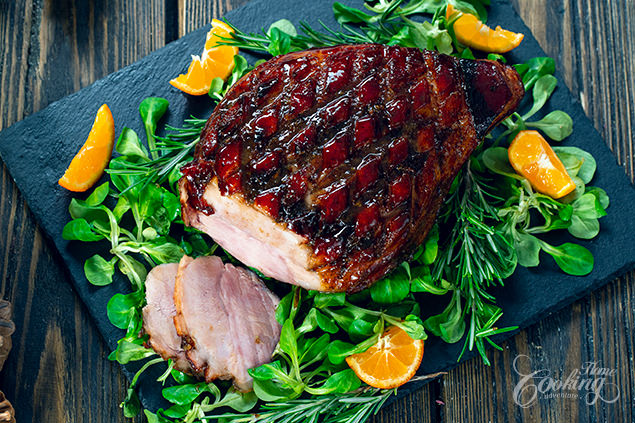 Brown Sugar and Ginger Glazed Ham