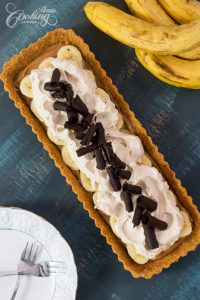 Banoffee Pie with Coffee Whipped Cream and Chocolate Curls