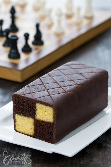 Chocolate Almond Battenberg Cake