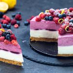 No-bake Berry Lemon Yogurt Mousse Cake