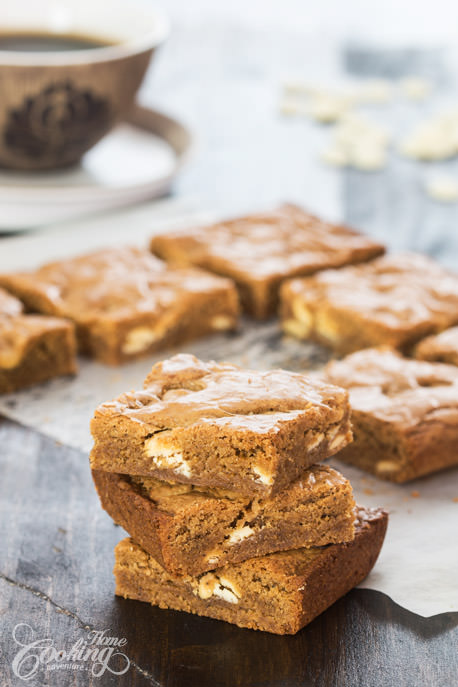 Brown Butter Blondies with White Chocolate Chips
