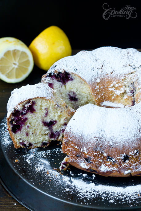 Blueberry Lemon Bundt Cake slice