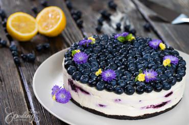 No Bake White Chocolate Blueberry Lemon Cheesecake