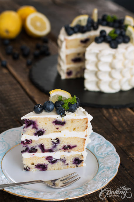 Blueberry Lemon Cake Slice