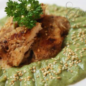 Broccoli Puree with Sesame and Chicken