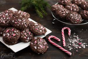 Candy Cane Double Chocolate Cookies