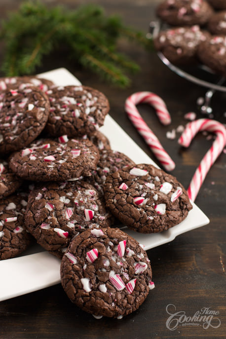 candy cane double chocolate cookies - Christmas cookies