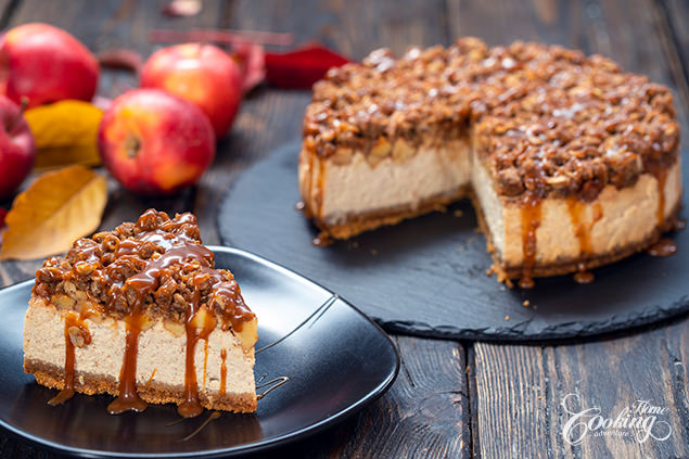 Caramel Apple Crumble Cheesecake Recipe