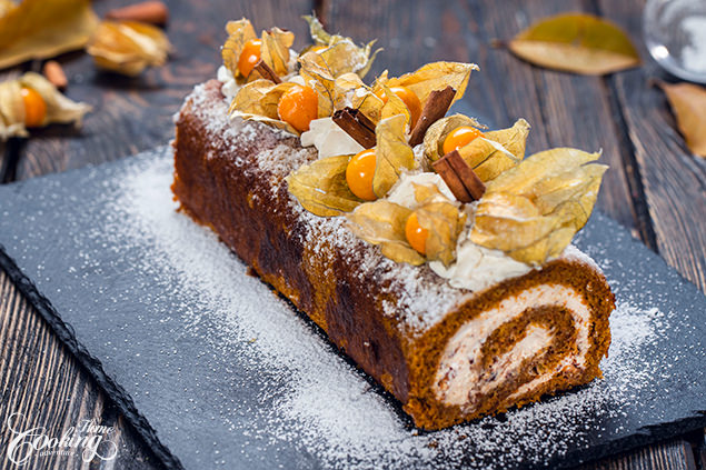 Caramel Pecan Pumpkin Roll