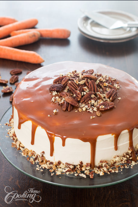 Caramel Carrot Cake with Caramel Topping