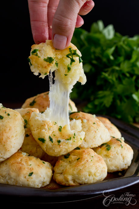 Garlic Cheese Bombs with melted cheese inside