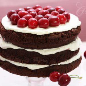 Cherry Chocolate Cake with Cream Cheese Frosting