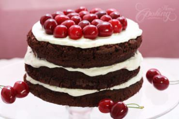 Cherry Chocolate Cake with Cream Cheese Frosting