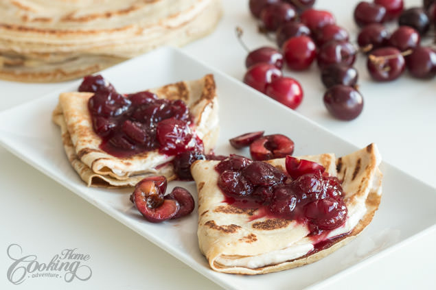 Cherry and Cream Cheese Crepes