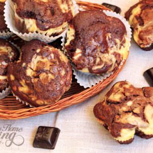 Chocolate Cream Cheese Muffins - flower shaped