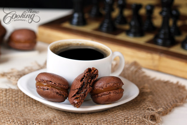 Chocolate Macarons with Salted Caramel Filling