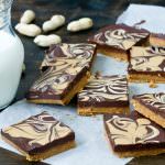 No-Bake Chocolate Peanut Butter Bars - Marbled Topping