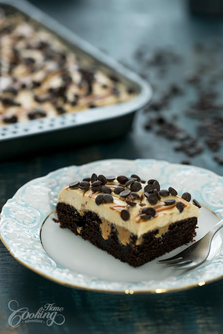 Chocolate Caramel Poke Cake