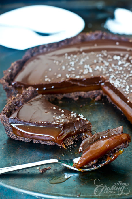 Chocolate Salted Caramel Tart Slice