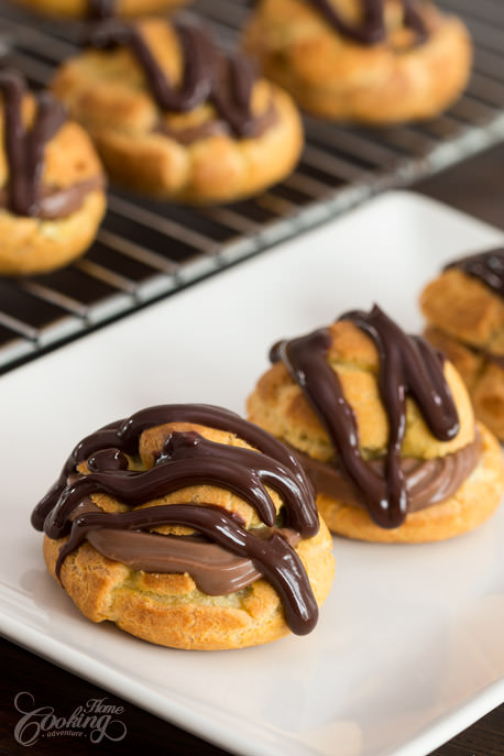 Chocolate Cream Puffs Closeup