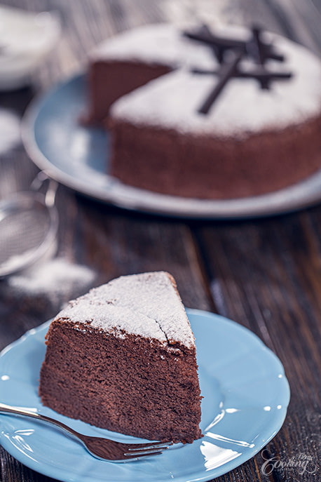 Chocolate Japanese Cheesecake Slice