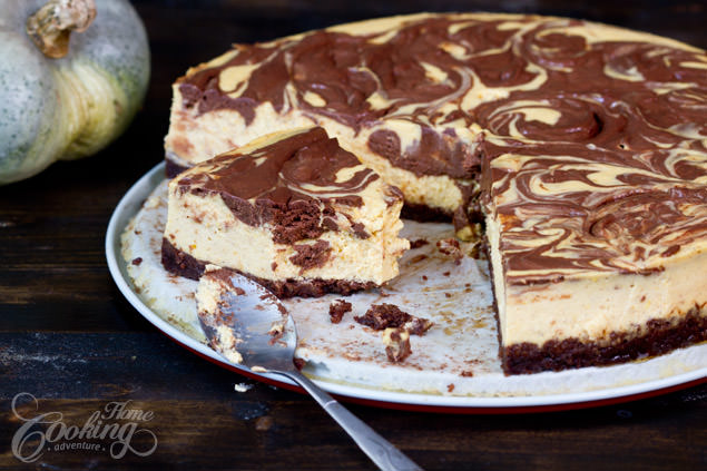 Marbled Chocolate Pumpkin Cheesecake