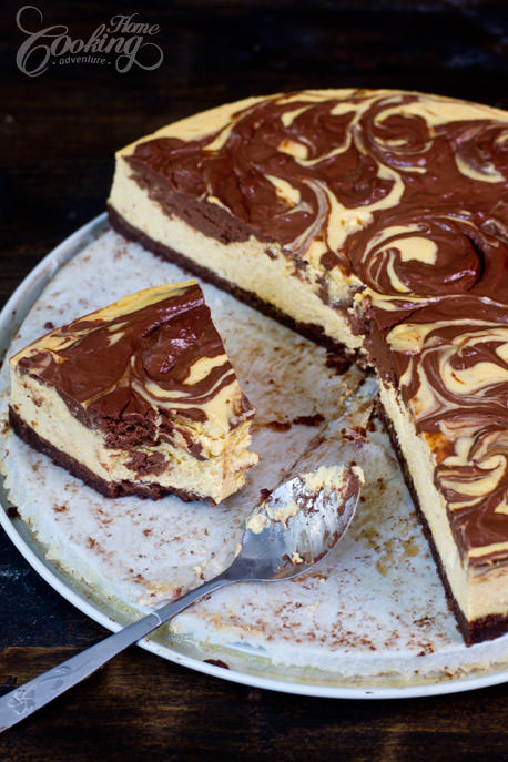 Chocolate Pumpkin Cheesecake Slice