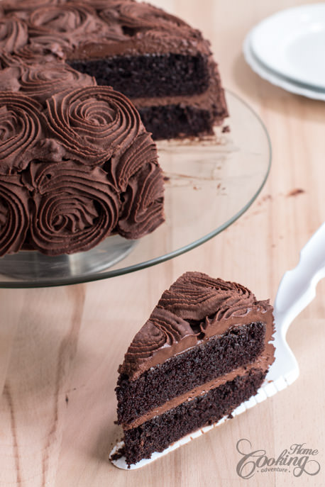 Chocolate Rose Cake Slice