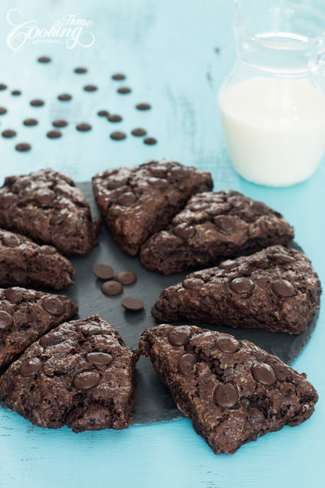 Double Chocolate Scones with Milk