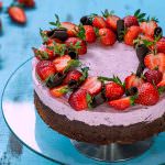 Chocolate Strawberry Cream Cheese Mousse Cake