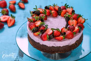 Chocolate Strawberry Cream Cheese Mousse Cake