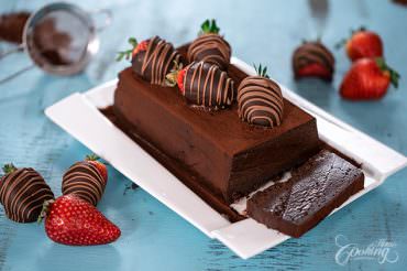 Chocolate Terrine with Chocolate Covered Strawberries