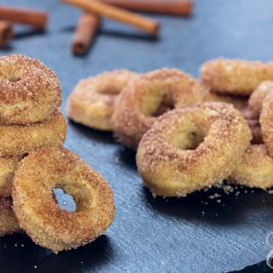 Baked Mini Cinnamon Sugar Donuts (no yeast, no eggs)