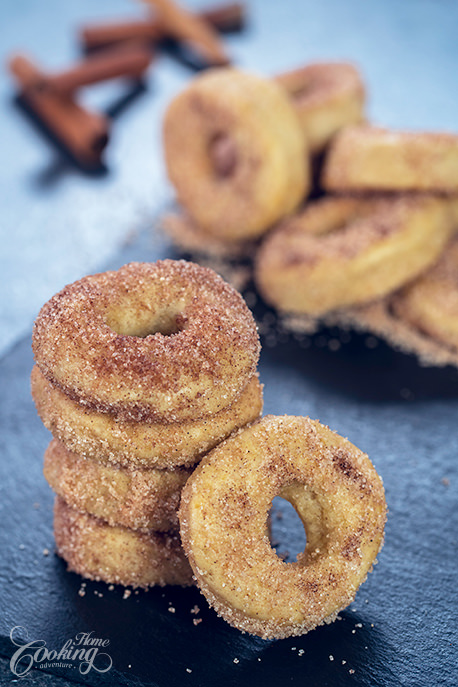 Baked Mini Cinnamon Sugar Donuts (no yeast, no eggs) Closeup