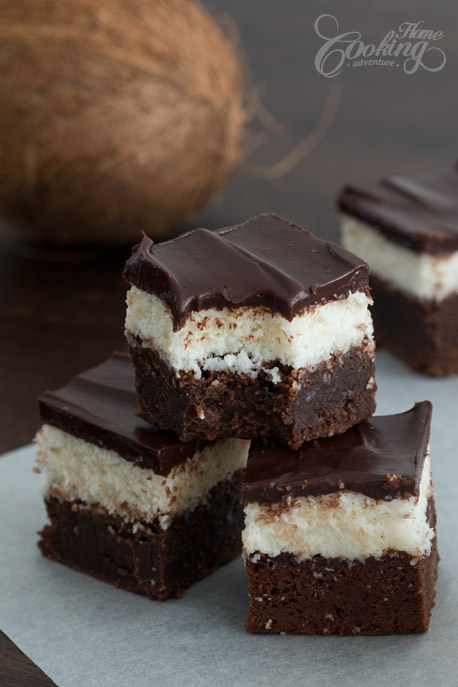 Chocolate Coconut Brownies Slice