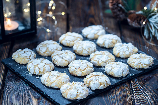 Coconut White Chocolate Crinkle Cookies